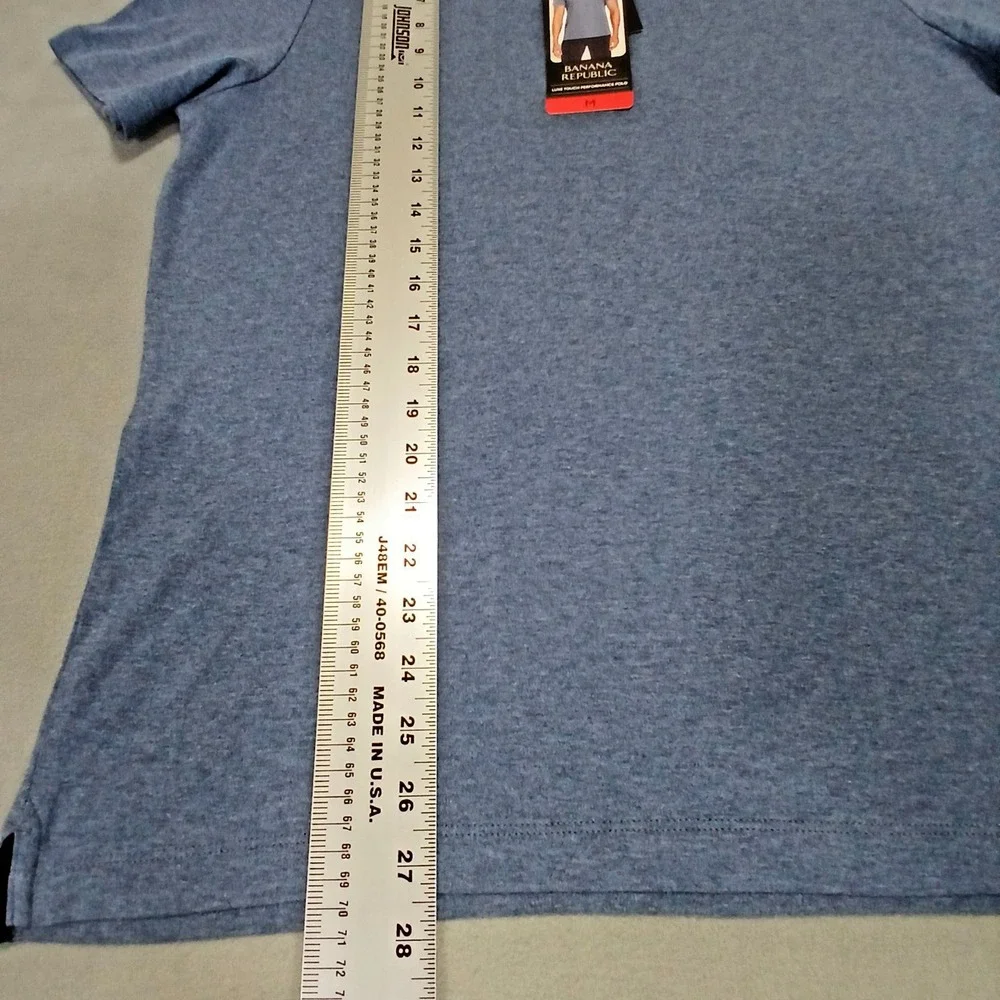 Banana Republic Men's Luxe Touch Performance Polo Shirt Short Sleeve Blue Size M